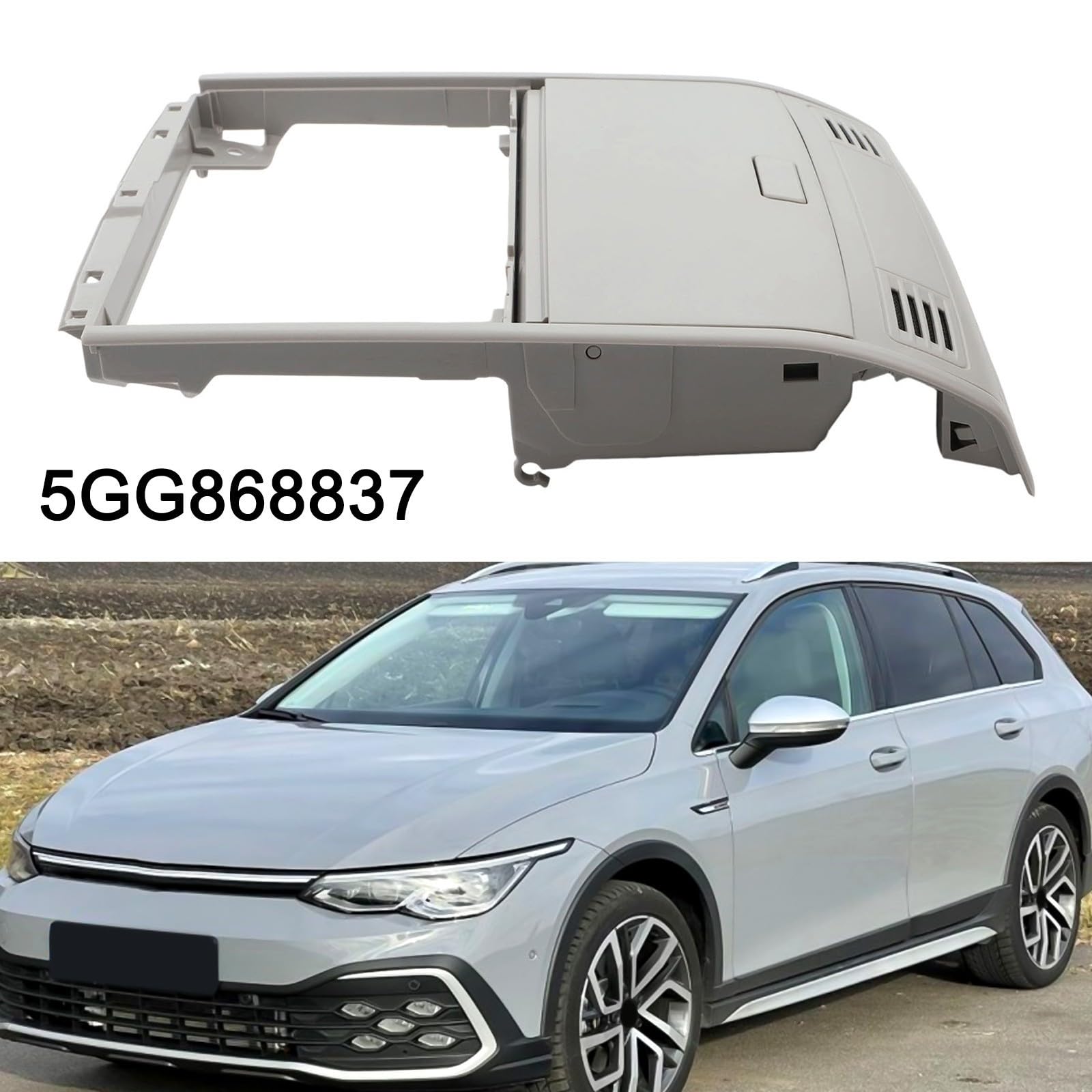 Scatola portaoggetti per occhiali da sole, 5GG868837, custodia grigia per Golf 7 MK7 2018-2022, accessori interni