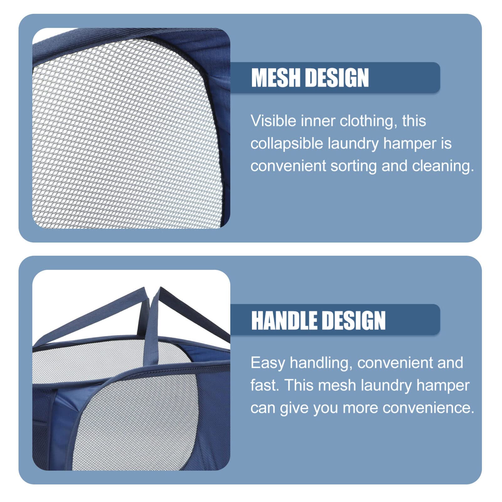 Cabilock Large Foldable Mesh Laundry Hamper Bag Portable Breathable Storage Basket for Clothes Toys More for Home Apartment Dorm and Travel Space-saving Design