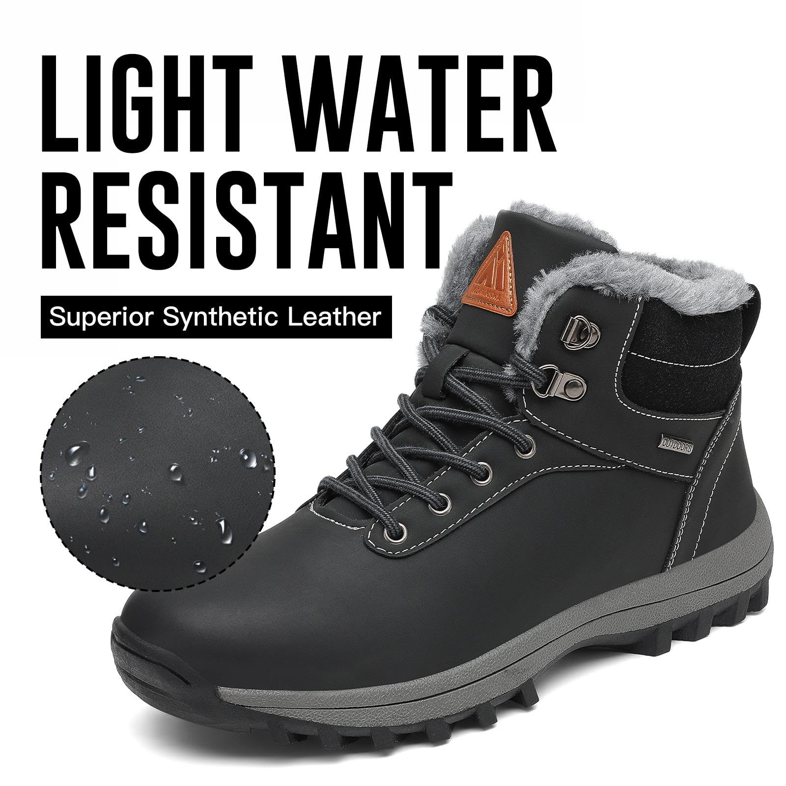 Mishansha Scarpe Uomo Stivaletti da Trekking Eleganti Scarpe da Ginnastica Stivali da Escursionismo Invernali Impermeabile Outdoor