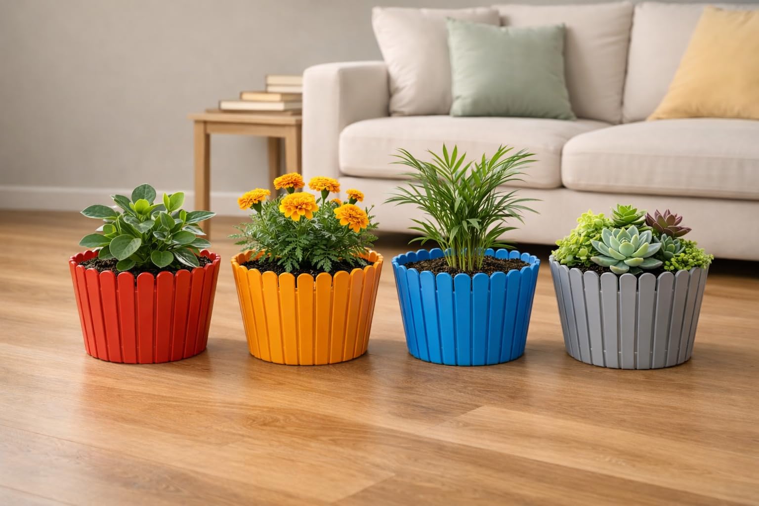 Go Hooked Tower Pots - 4 Pack, Indoor Outdoor Planters -30 Go Hooked Tower Pots - 4 Pack, Indoor Outdoor Planters -30