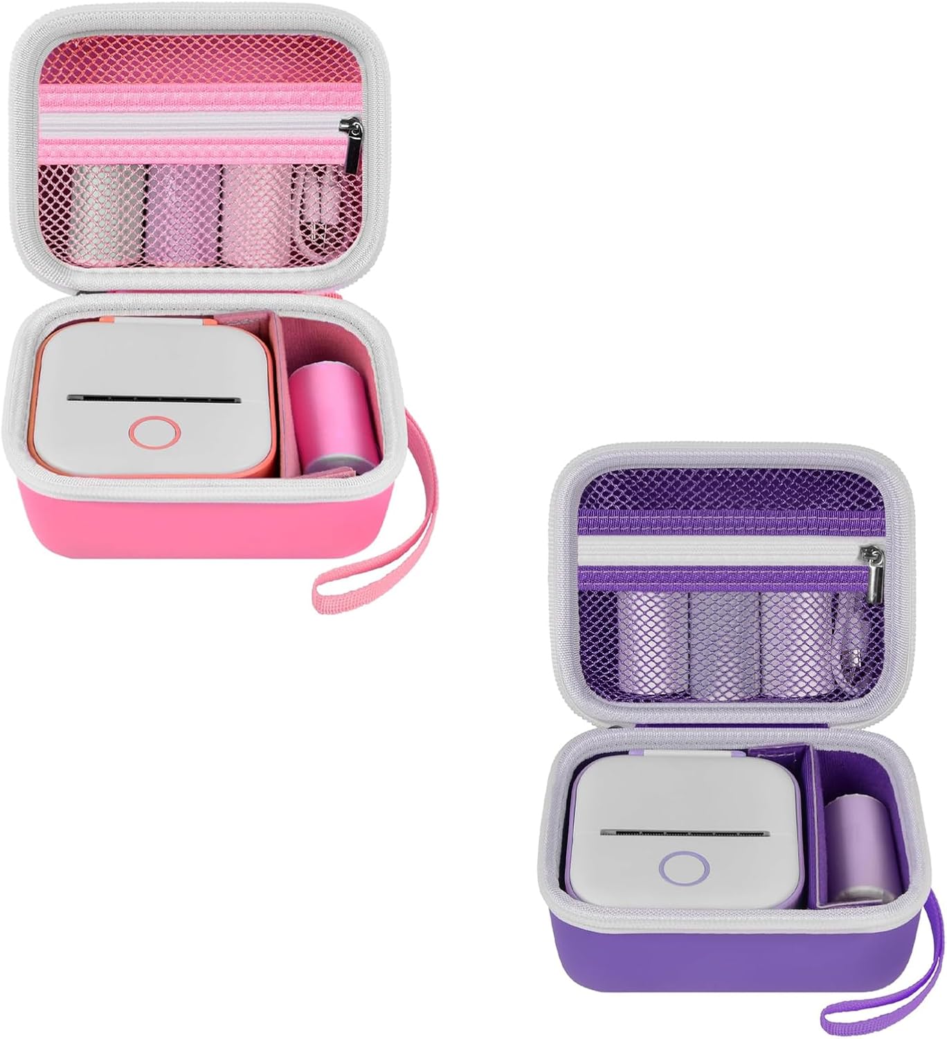 ANKHOH Label Maker Case for Memoking T02/ for Phomemo M02/ M02S/ M02 Pro/ Q30S/ for Nelko PM230/ for Anycash/for Ponek Mini Pocket Printer, Portable Sticker Paper Storage Holder - Box Only (2Packs)