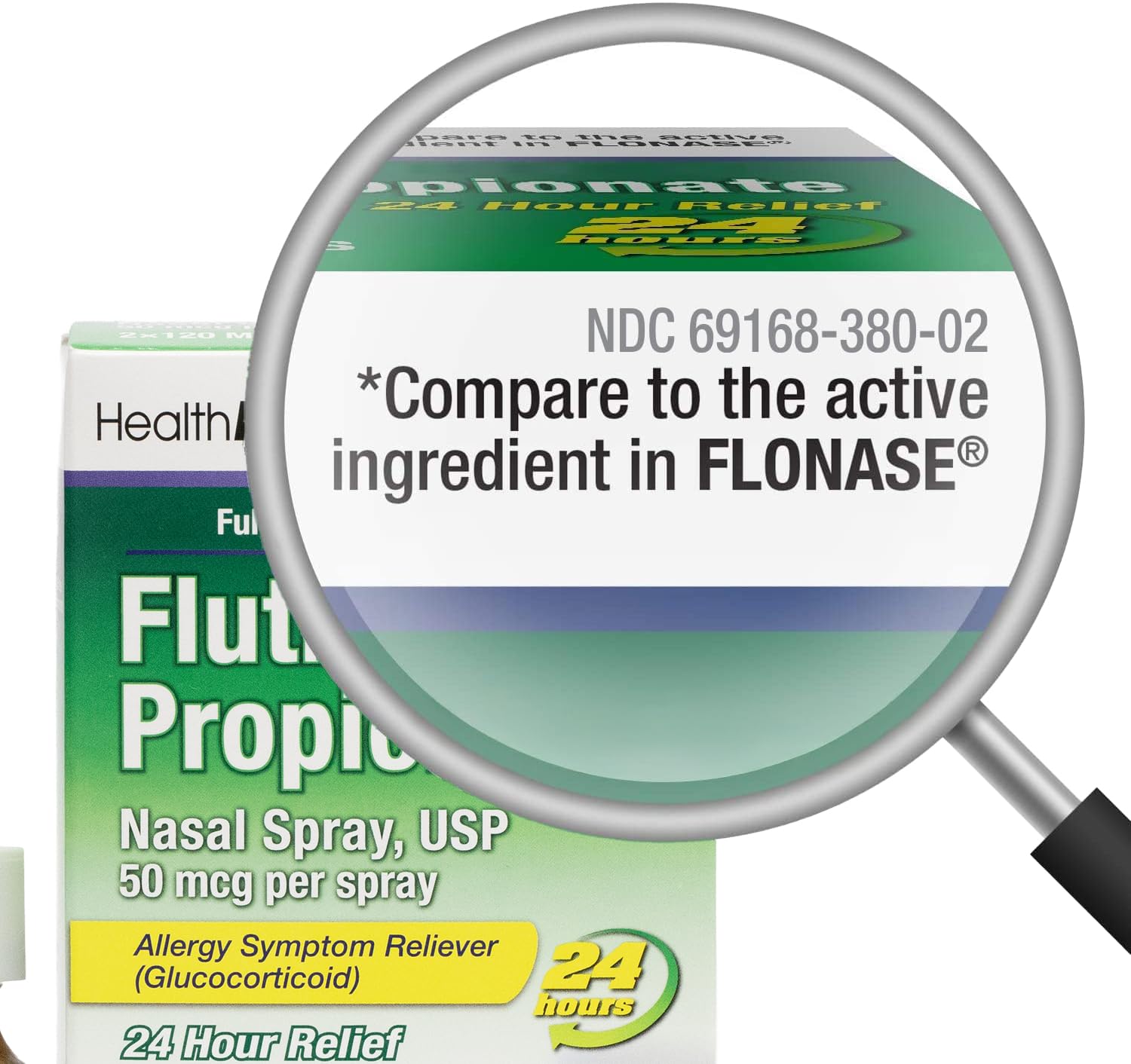 HealthA2Z® Fluticasone 50mcg Nasal Spray, 24-Hr Allergy, 2 Pack 240 Spray — Amazon image 2