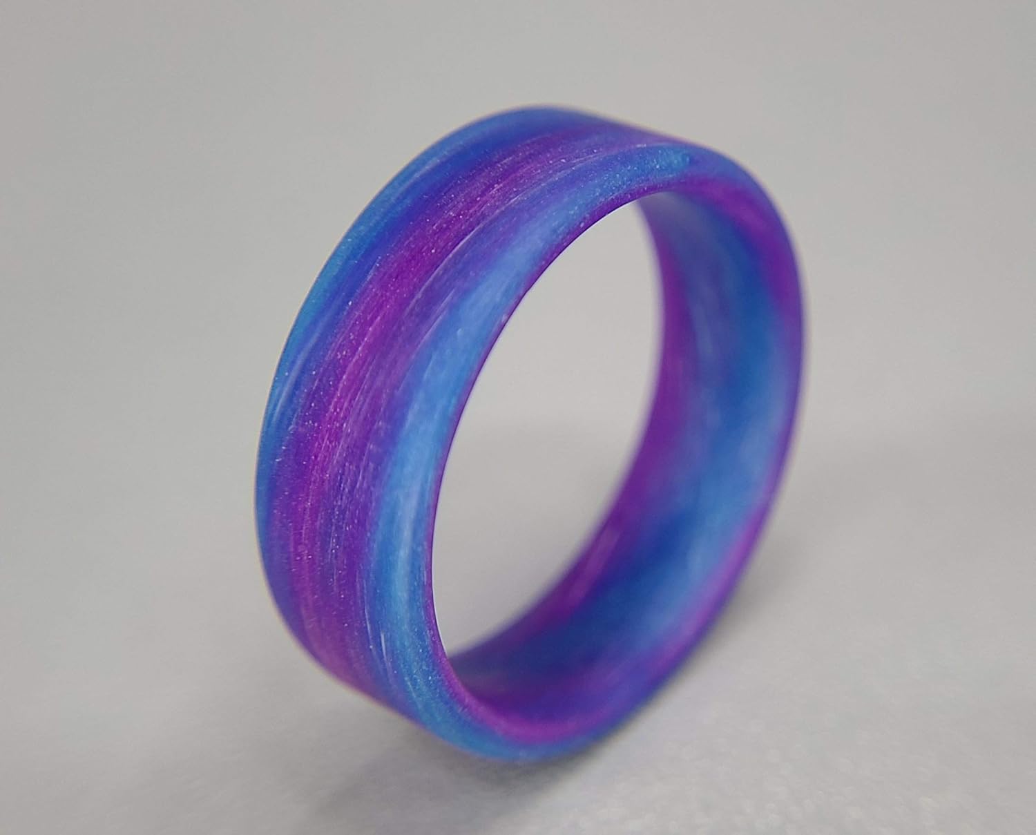Purple and Blue Glow in the Dark Ring | Handmade Wedding Band