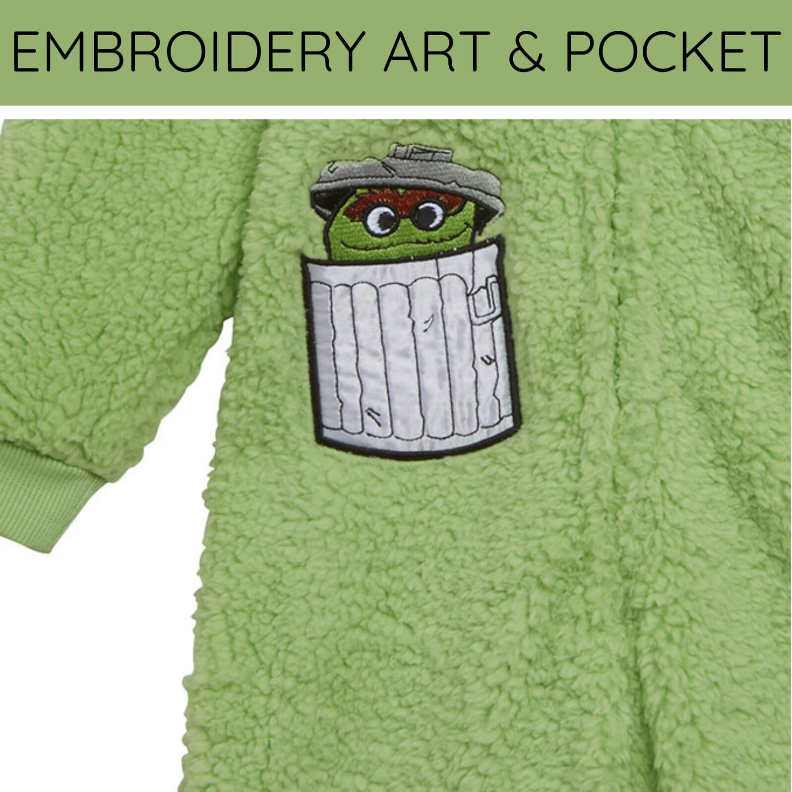 Sesame Street Cozy Sherpa Cosplay-Kostüm mit Reißverschluss, für Neugeborene bis Kleinkinder, Größen (Neugeborene - 4T)