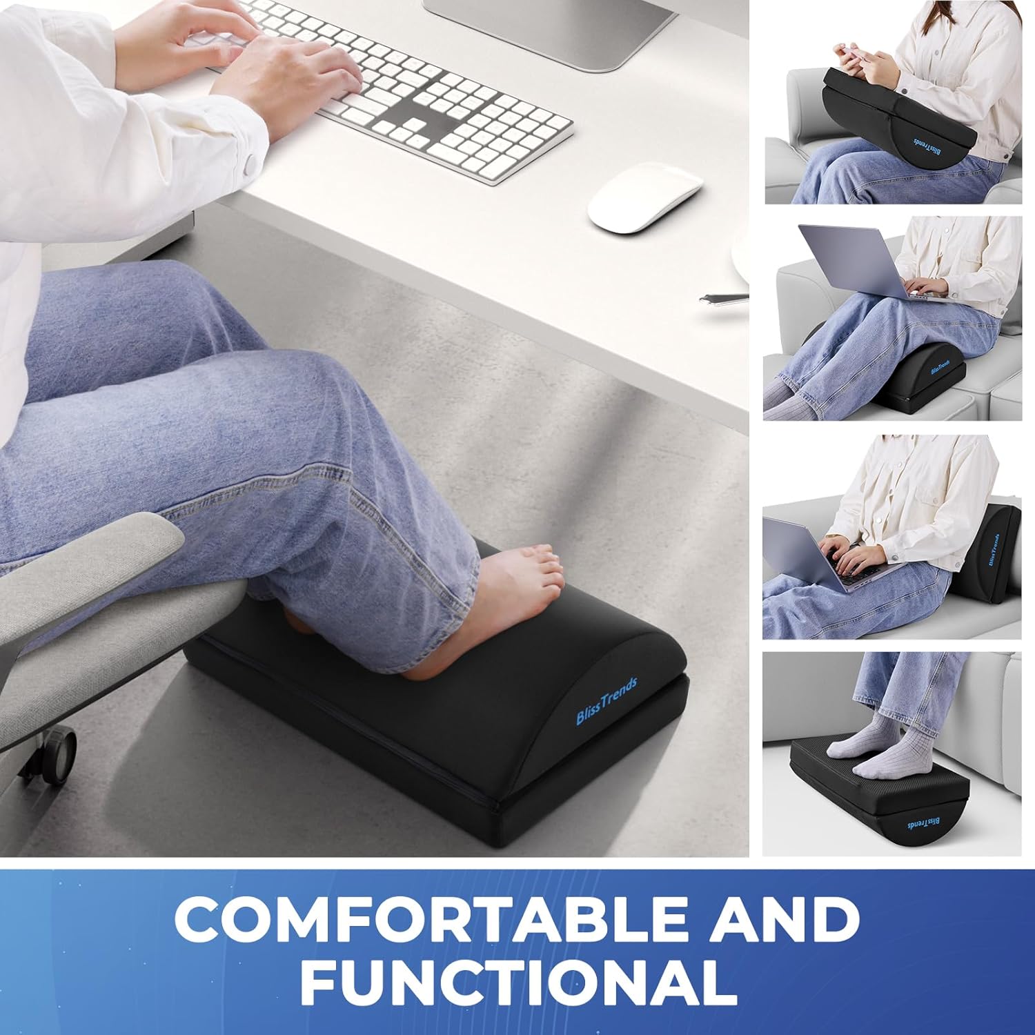 Foot Rest for Under Desk at Work-Versatile Foot Stool with