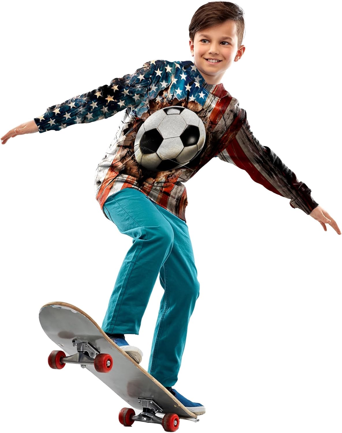 Boys Girls 3D Graphic Hoodies, Unisex Kids Hooded Sweatshirt with Pocket, Long Sleeve Hoodies for Teens - Image 4