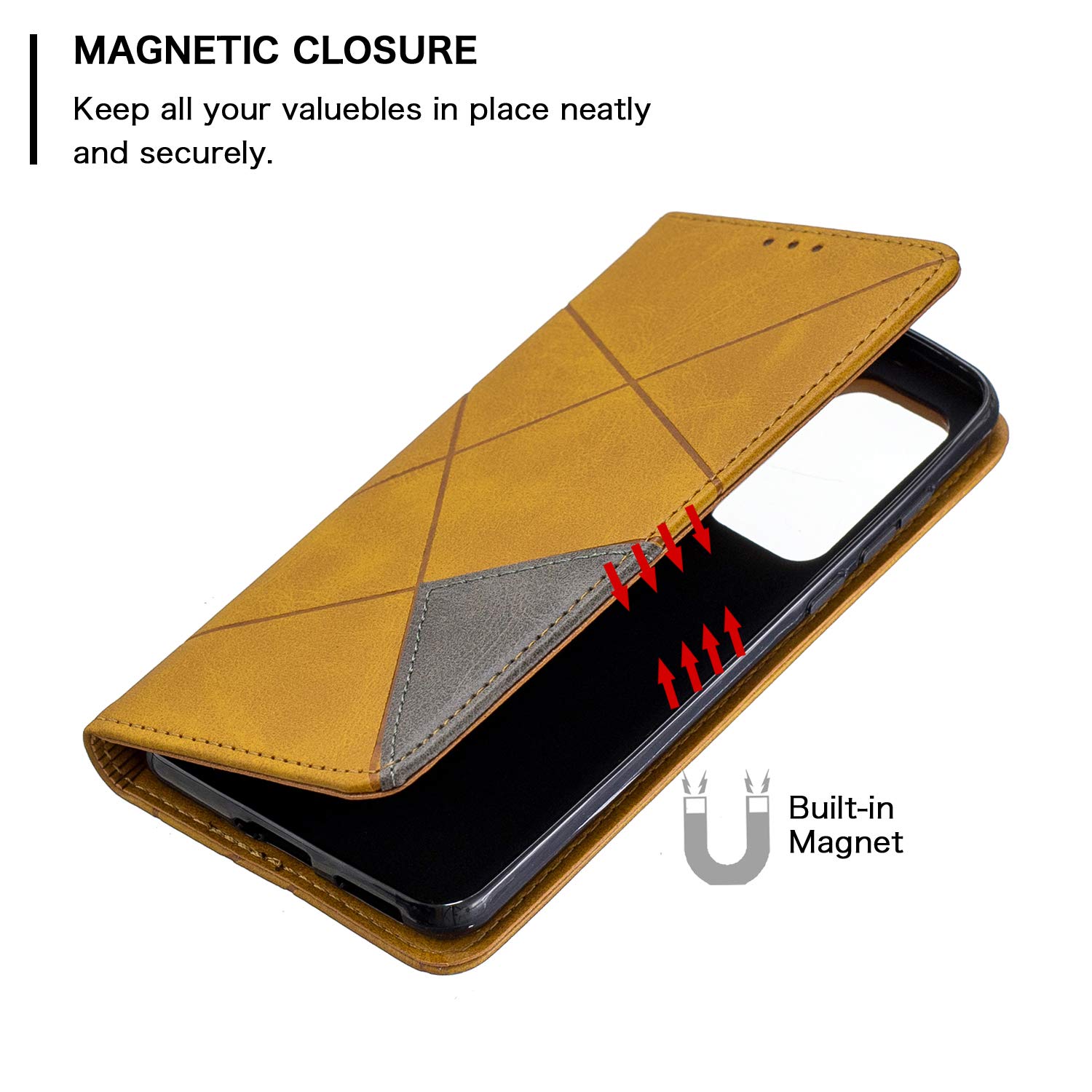 CHZHYU Cover Huawei P40 PRO,Custodia Huawei P40 PRO(6,58 Pollici),Magnetica Flip Custodia in Vera Pelle a Portafoglio [Slot Schede] [Supporto Stand] [Antiurto Telaio] per Huawei P40 PRO-Marrone
