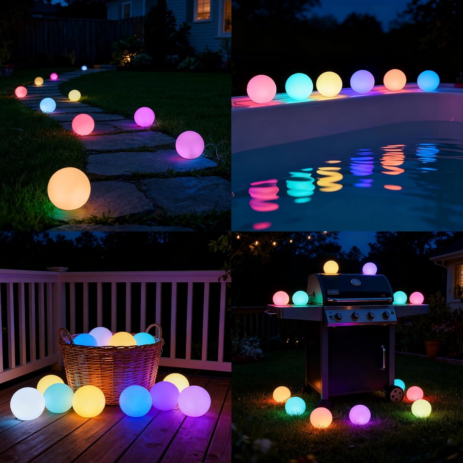 Floating Pool Light Ball, RGB Color Changing Bath Hot Tub Light, IP68 Waterproof Orb Light up Ball for Pool Gift, Glow Led Pool Balls Lights for Hot Tub,Pond,Bathtub,Spa, Decor Outdoor Indoor(6PCS)