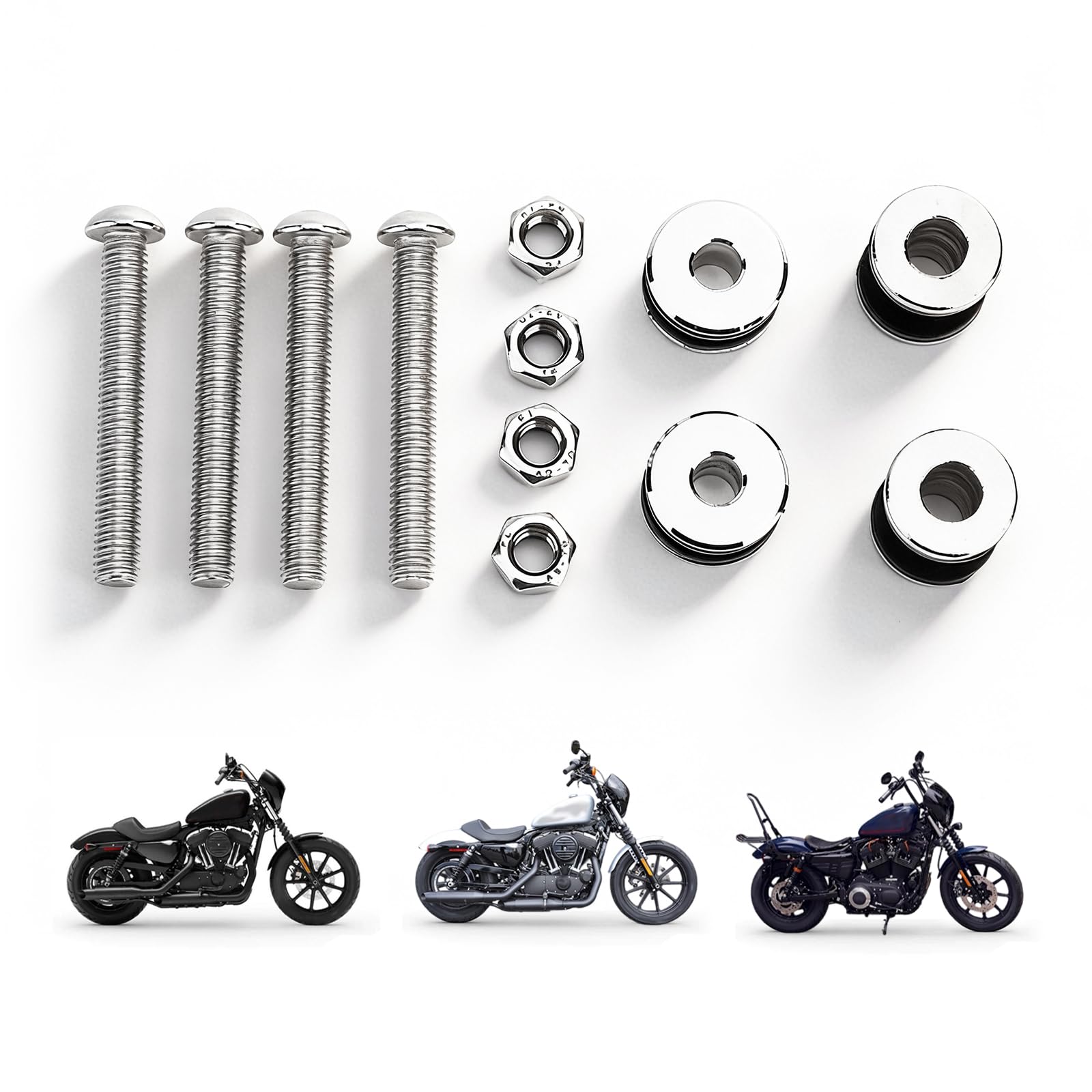 Kit hardware di aggancio, 12 pezzi Set Kit hardware di aggancio per moto Sissy Bar Vite di montaggio per rack adatta per 1200 XL1200NS 2018-2020