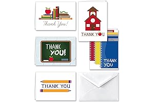 Paper Frenzy School Thank You Note Cards and White Envelopes