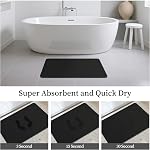 THMINS Black Stone Bath Mat, 60x40 cm Extra Large Stone Bath Mat, Super Absorbent Quick Drying for Bathroom, Easy to Clean