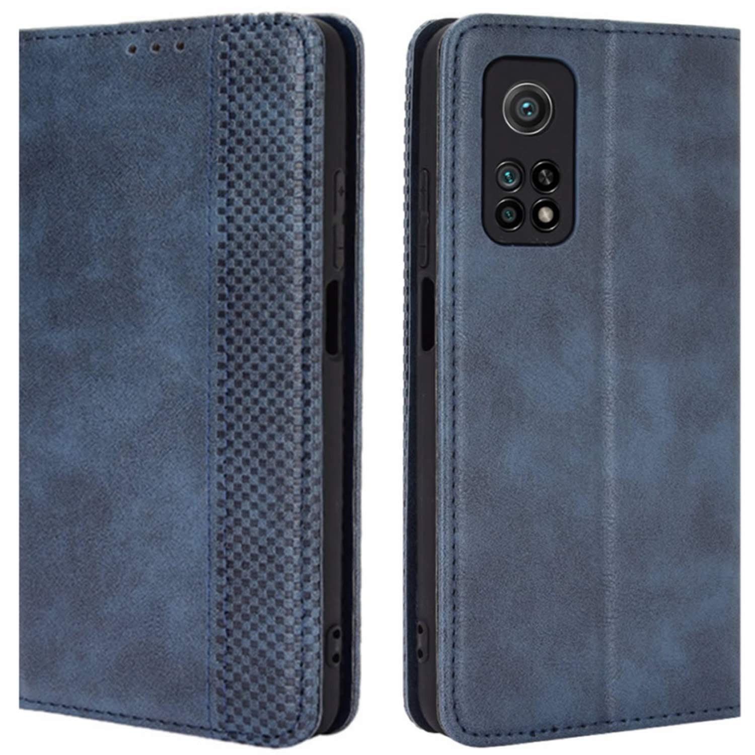 Handyhülle Für Xiaomi Mi 10T Pro – Retro Leder Klapphülle Mit Kartenfächern