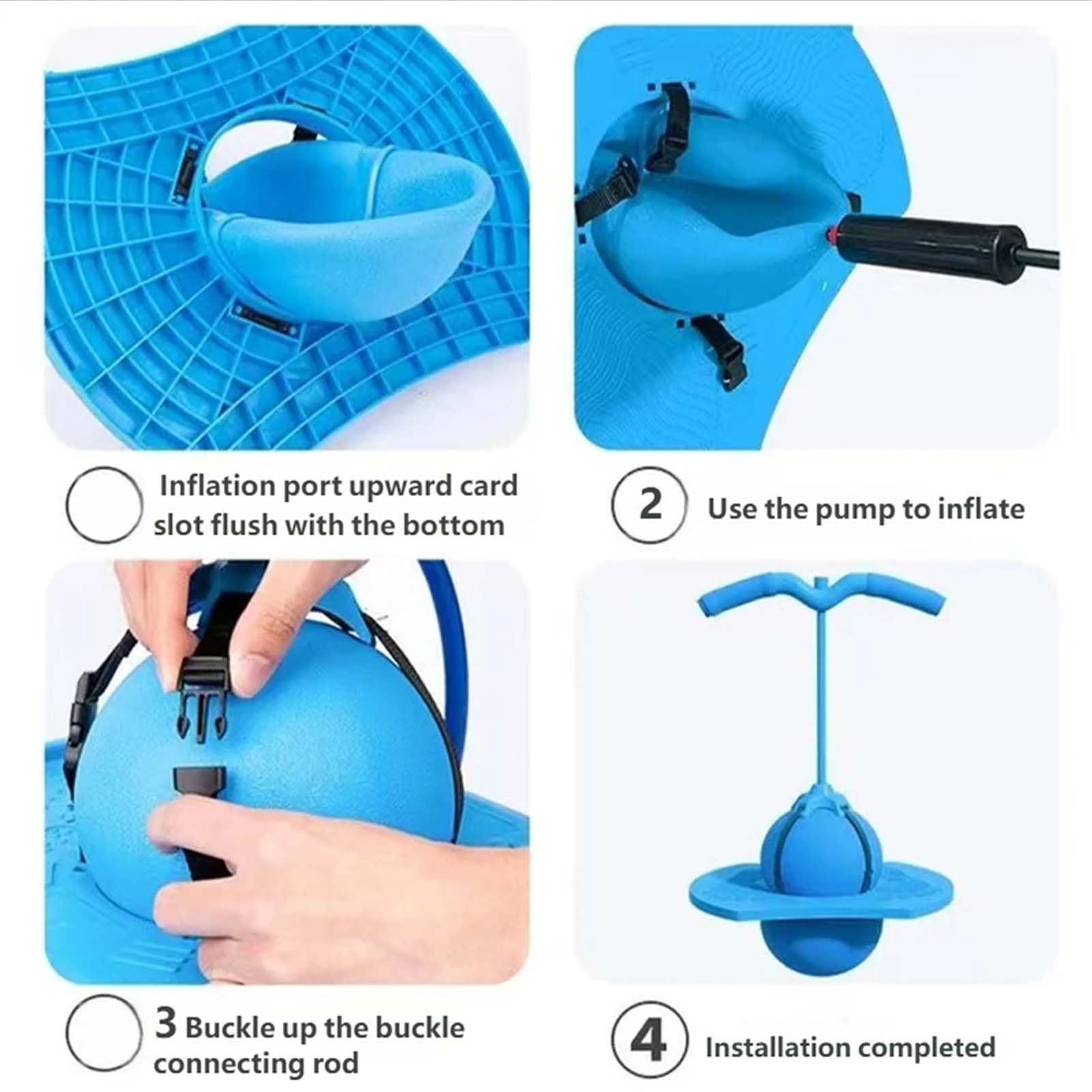 Pogo Pelota de salto para niños y adultos, pelota de salto de equilibrio, juguete para exteriores, patio de recreo con adhesivo reflectante, capacidad de carga 300 kg, entrenamiento de — view 5
