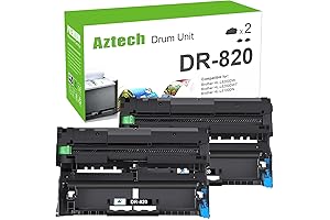 Aztech DR820 Drum Unit Replacement Cartridge for Brother Printers (2-Pack)