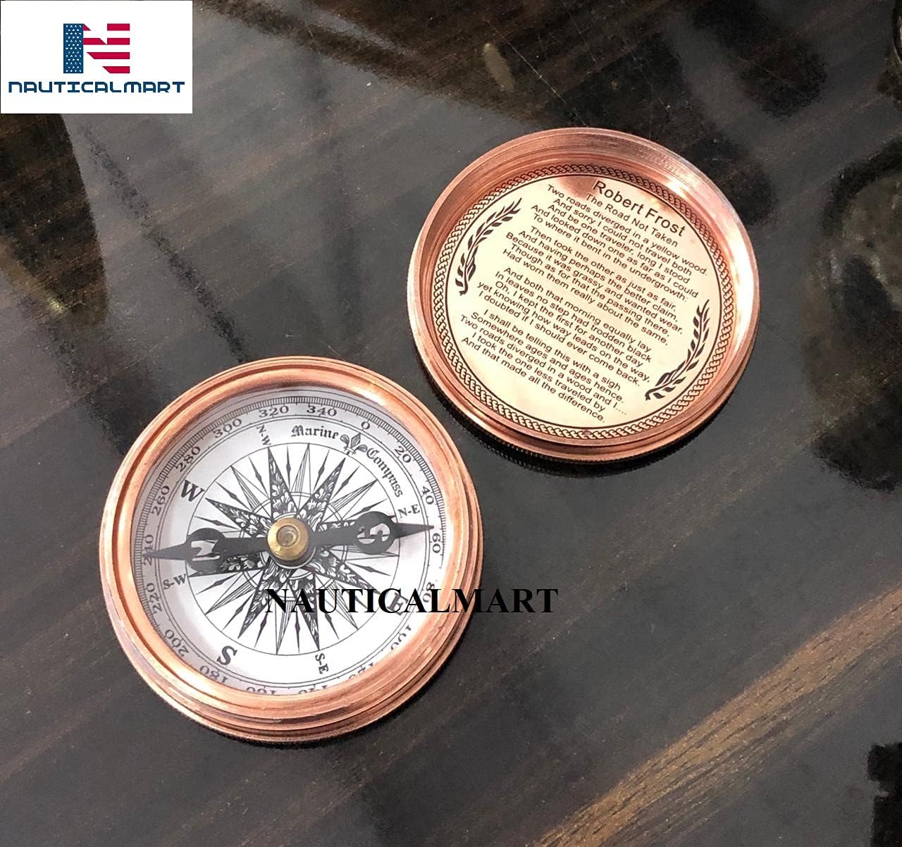 Brass Engraved Compass – “Go Confidently in the Direction of Your Dreams” Religious Gift for Confirmation, Baptism & Graduation