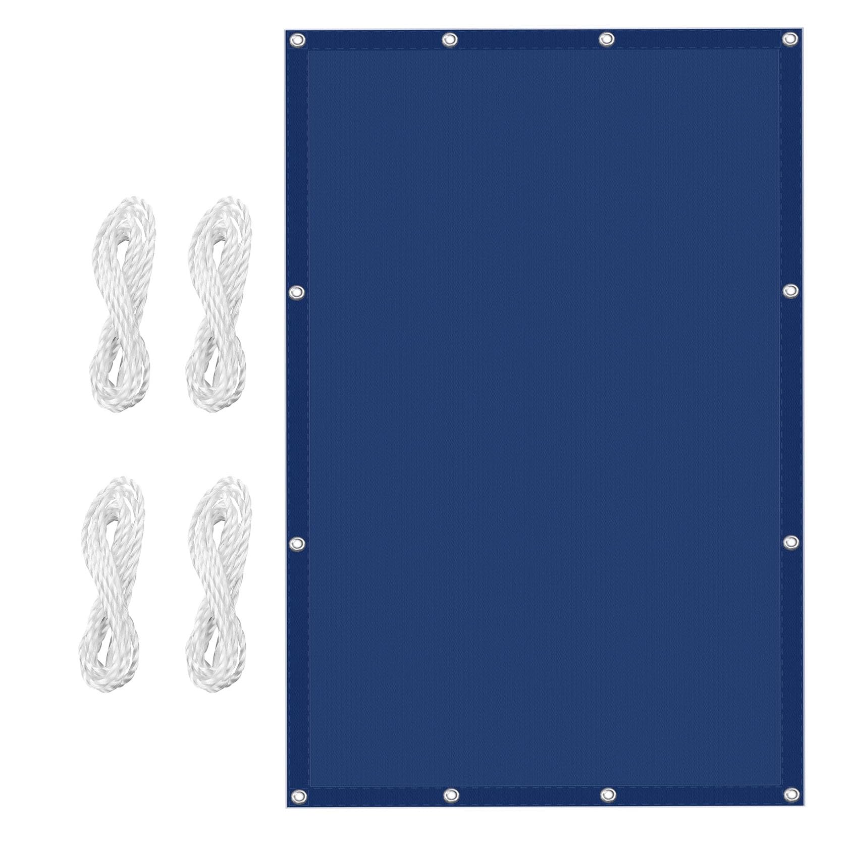 Toile d'ombrage respirante 250x700 cm bleu foncé crée un coin de fraîcheur dans votre patio