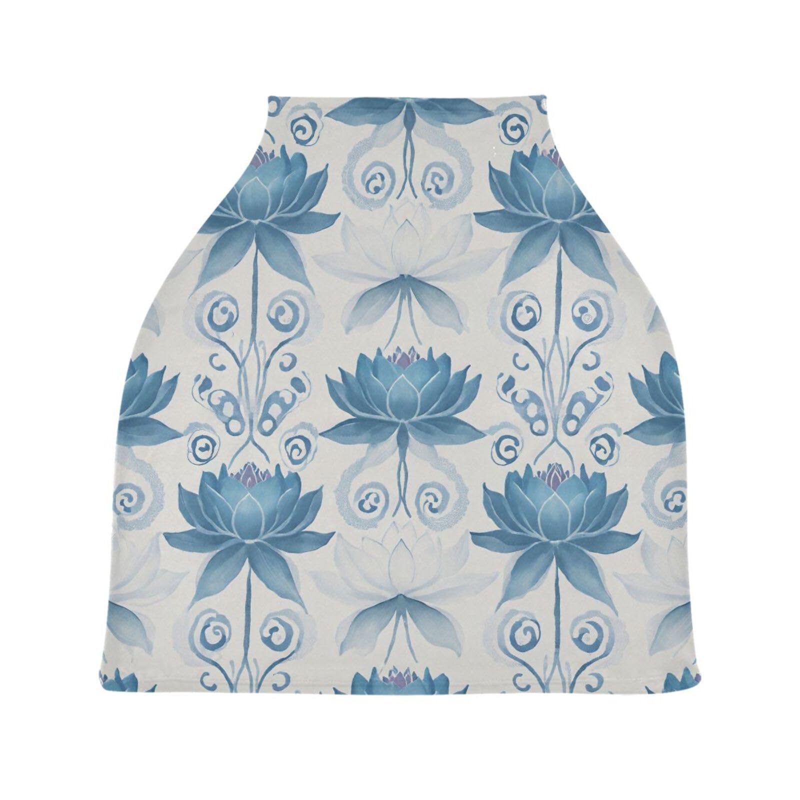 Nesatuwa Baby Car Seat Cover Lotus Flower Breastfeeding Covers Stretchy Breathable Multi-Use Cover Carseat Canopy for Girls and Boys