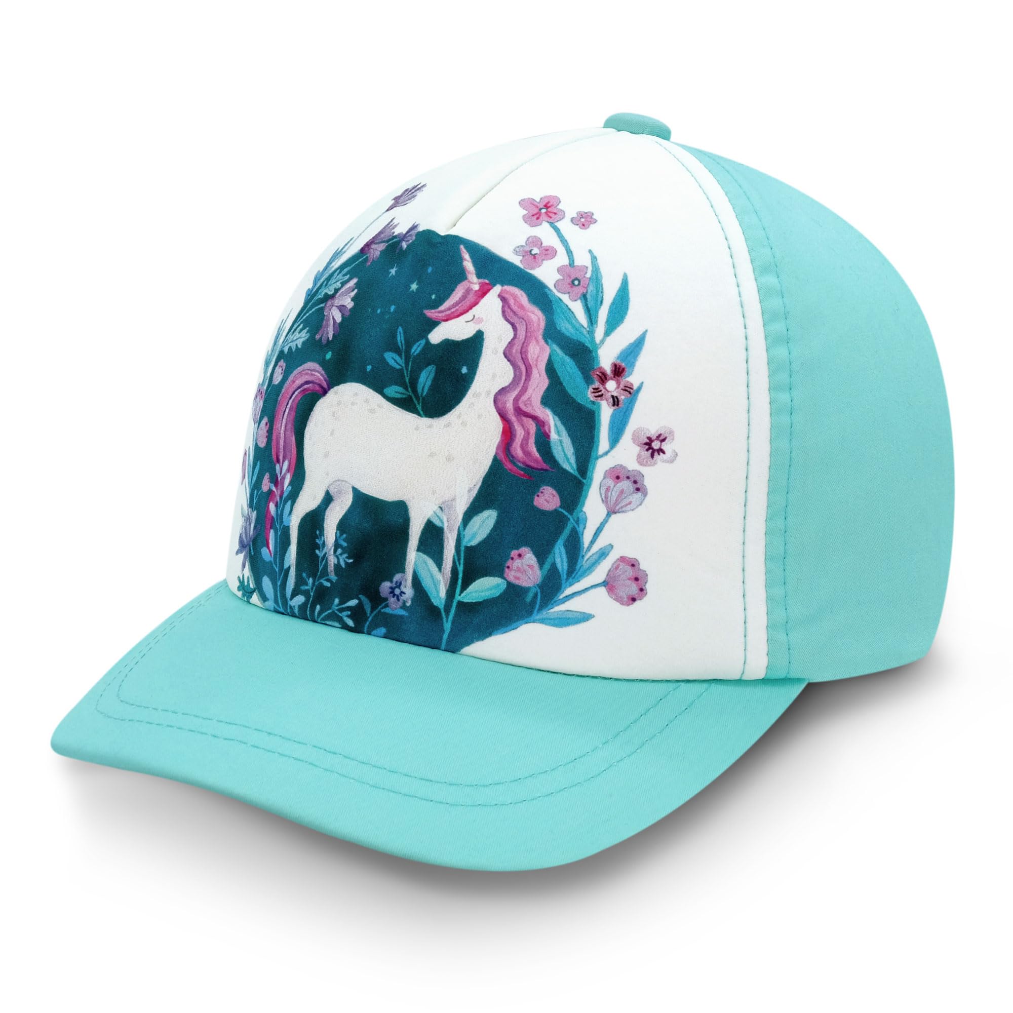 JAN & JUL Baby Snapback Sun Hat, UPF 50+ Toddler Base-Ball Cap (Unicorn, M: 6-24m)