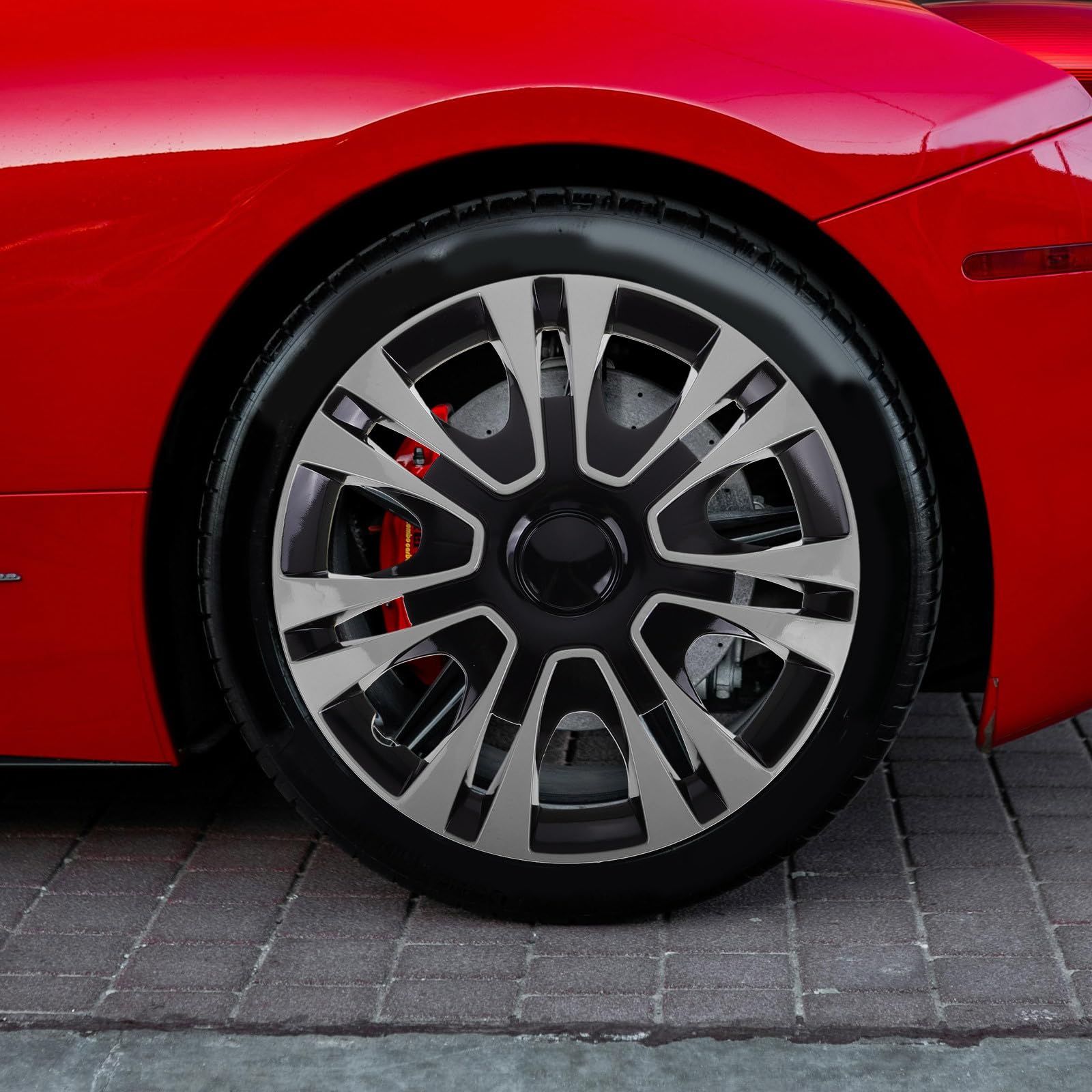 Copricerchio da 13 Pollici in Pp Argento, Design Elegante e Moderno, Copertura Ruota per Accessori Auto Versatili