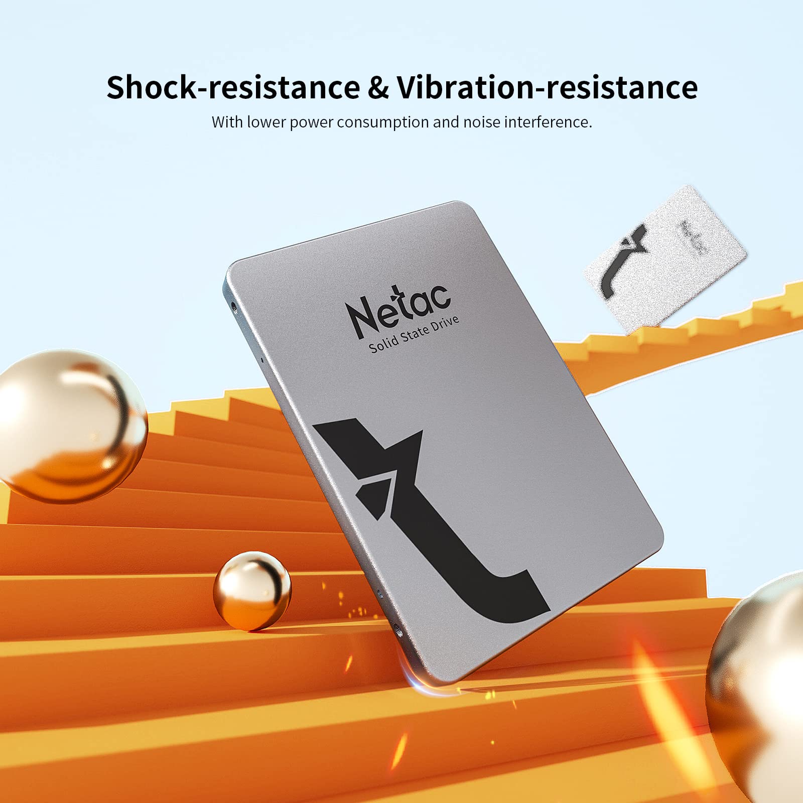Netac SSD 1TB 3D NAND 2.5-inch SATA III 6Gb/s Metal Shell Design