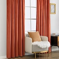 Vista 33 de MIULEE Cortinas de terciopelo de 63 pulgadas de largo, 2 paneles de cortinas opacas de lujo para dormitorio, sala de estar, cortinas de ventana