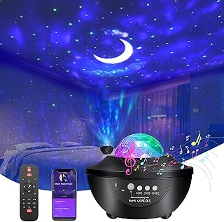 Galaxy Star Projector, Night Light Projector with 2 Bluetooth Speaker Remote Control Timer 3 in 1 Aurora Star Moon Galaxy ...