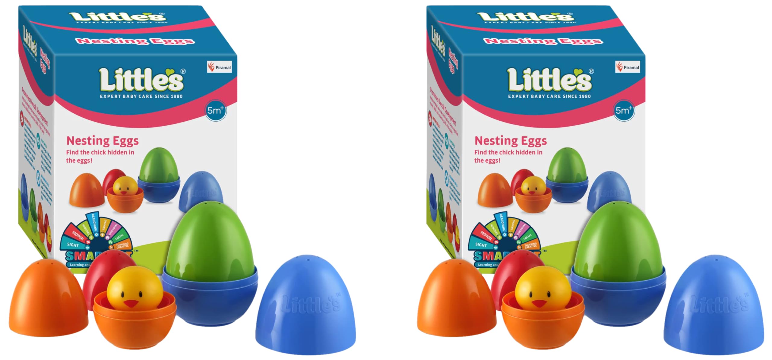 Piramal Little'S Nesting Eggs I Activity Toy for Babies I Multicolor I for Infant & Preschool Toys I Develops Motor & Reasoning Skills,4 Pcs Each (Pack of 2)