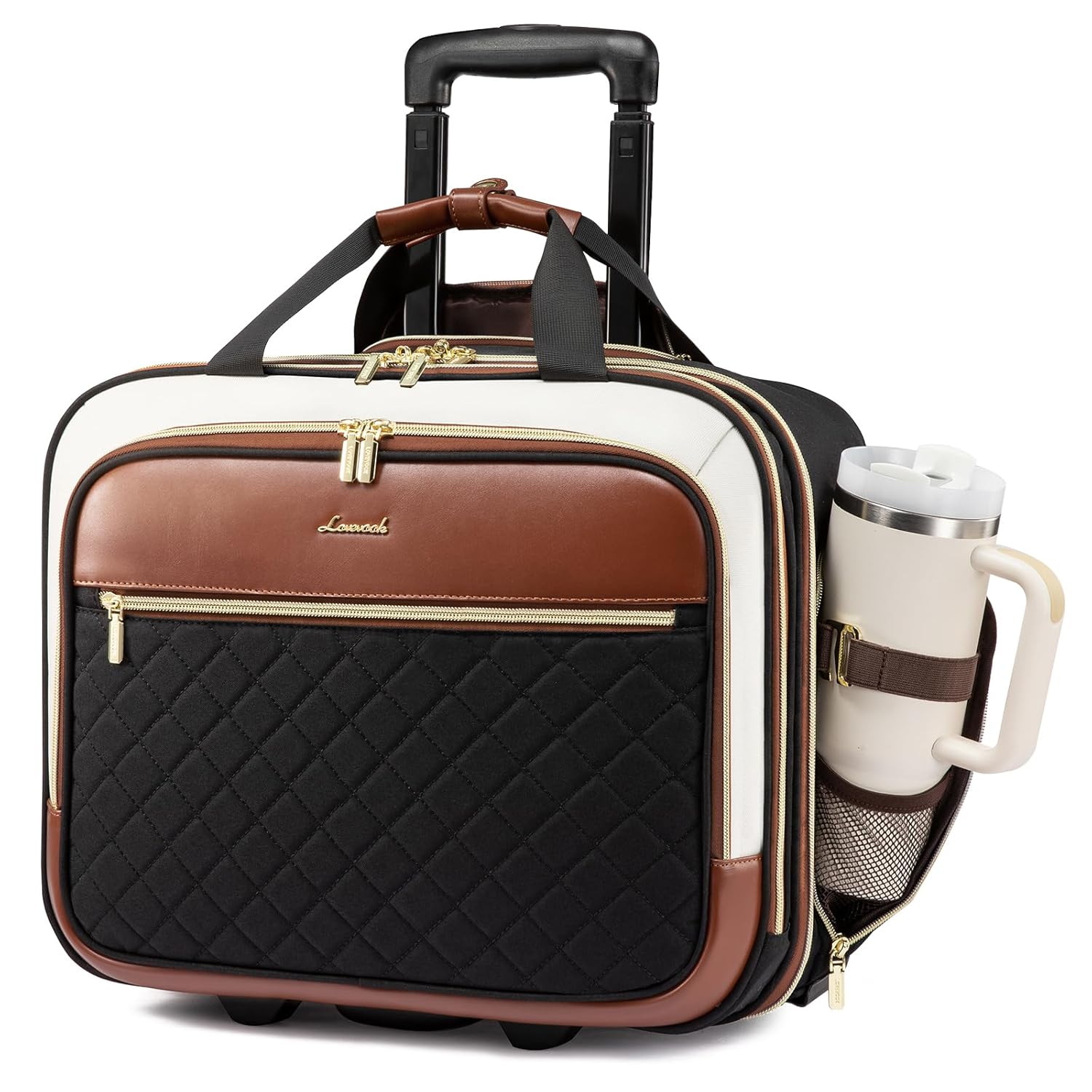 LOVEVOOK Rolling Laptop Bag Women 17 3 Inch Laptop Briefcase with Wheels Soft Sided Underseat Carry On Luggage