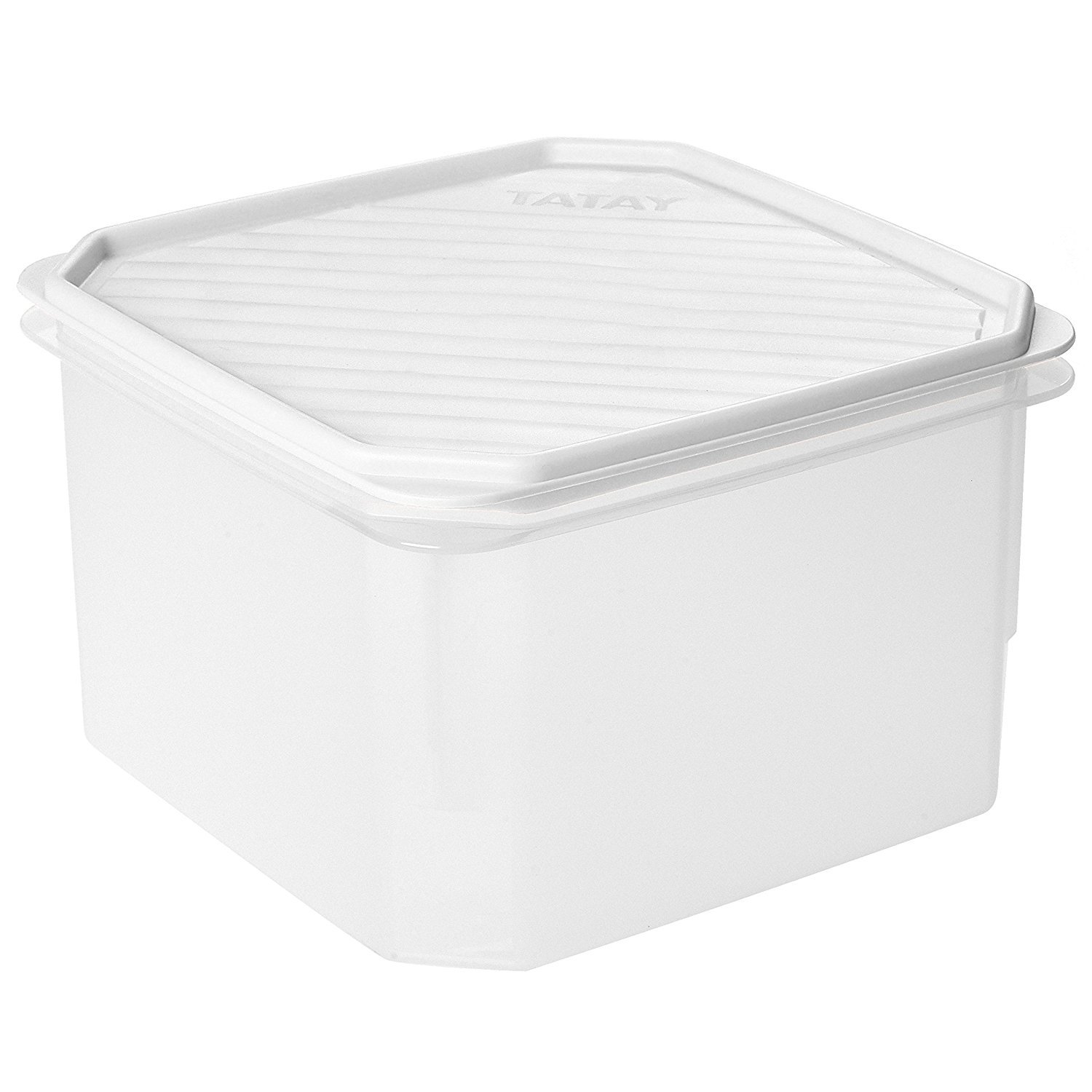 TATAY Food Container 2.9L Top Flex | Pressure Lid | Plastic Food Containers with Lids | Microwave, Dishwasher, Fridge & Freezer Safe | BPA-Free Plastic | 18.5x18.5x12.2 cm, White
