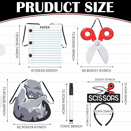 Miniatura 2 de Suhine Juego de 7 piezas de tijeras de papel de roca para la familia, disfraz de Halloween para adultos, grupo, niños, trajes de Halloween para 3