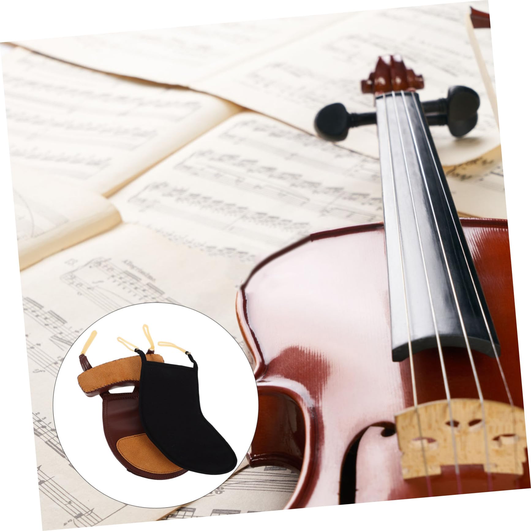 Apoya Hombros para Violín 2 Piezas 3/4-4/4 Almohadilla | Algodón y Piel de Oveja, Base Antideslizante, Cómodo para Tocar Seguridad