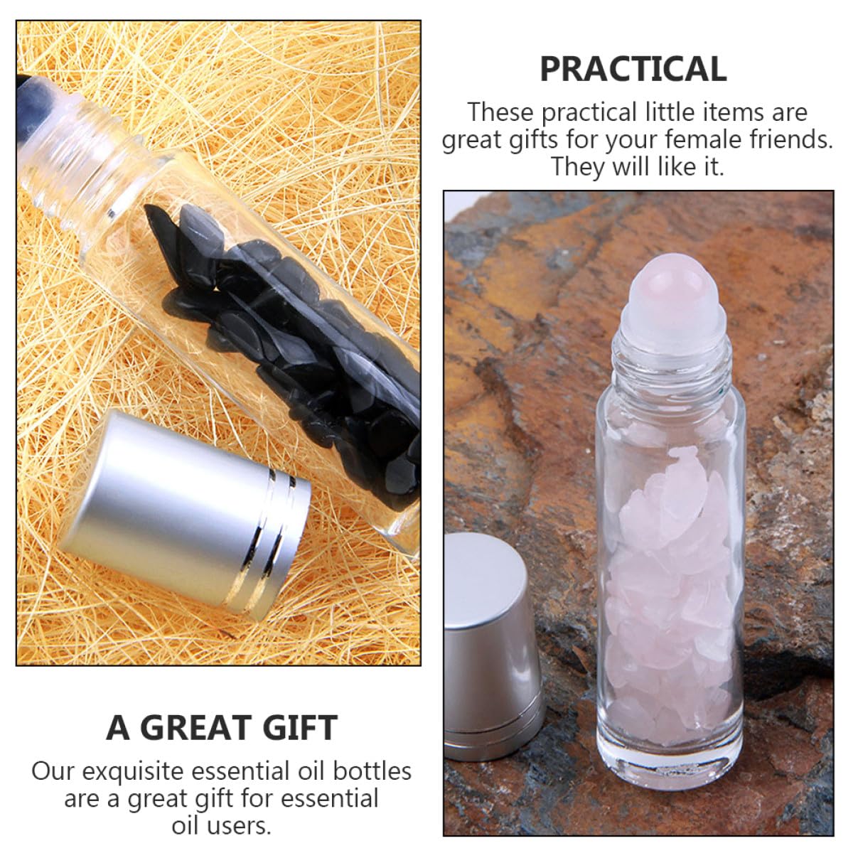 Alipis 10 Botellas Rodillo de Vidrio para Aceites Esenciales Tapa de Aluminio y Diseño Portátil, Ideales para Actividades Diarias y Viajes