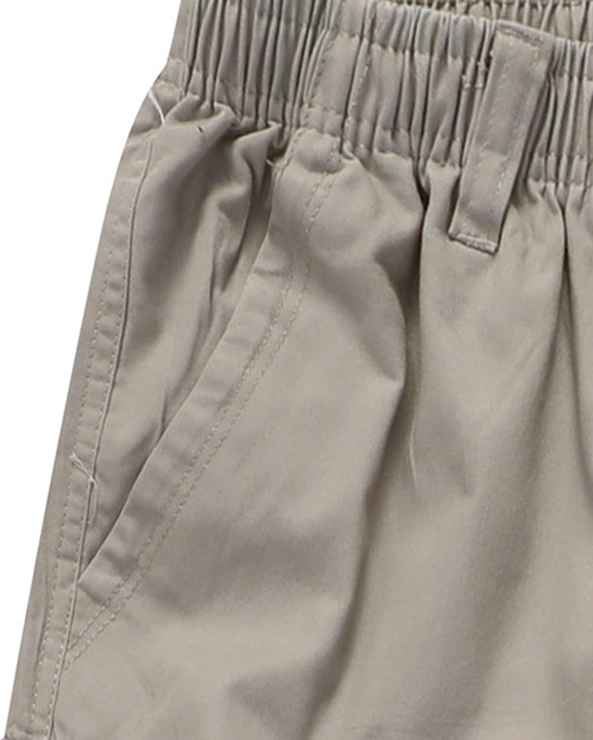 DGHM-JLMY Men Summer Elastic Waist Casual Loose Shorts Lightweight Relaxed Breathable Leisure Shorts Solid Pocket Cargo Short