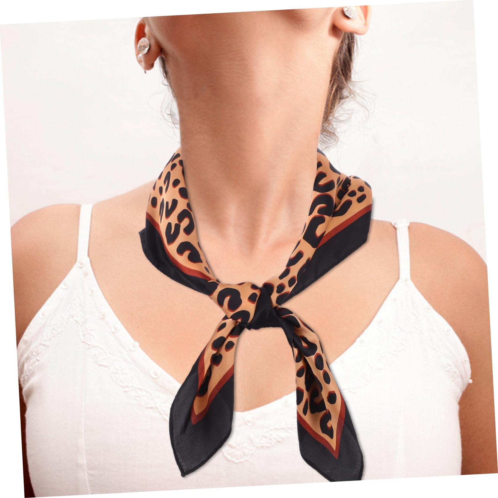 OUNONA 1 pieza Bufanda Cuadrada de Seda con Estampado de para Mujer Pañuelo Delgado Multifuncional Asortidos para Cabello Cuello y Accesorios de Moda