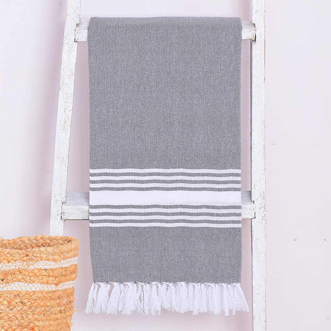 HABER Chevron-Cloev Collection -100% Cotton Extra Large Bath Towels | Multi-use, Quick Absorbent, hygienic Bath Towel | Size : 178 cm X 94 cm | Charcoal (HTCH02CH) (B09297NNBQ) Amazon Price History, Amazon Price Tracker