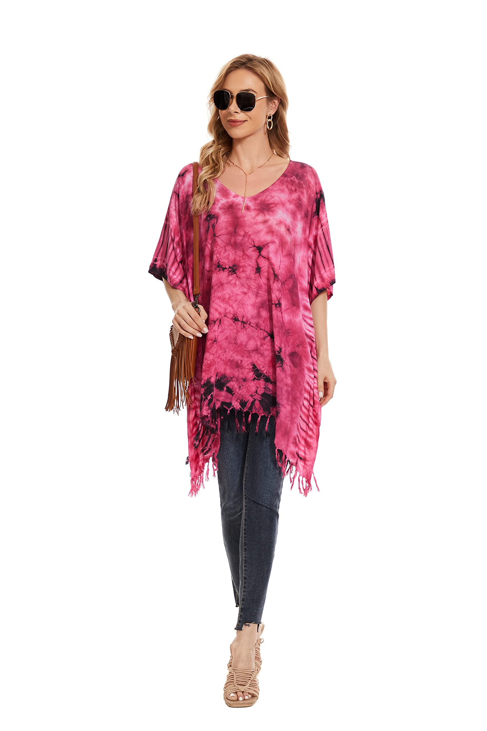 Beautybatik Tunique bohème hippie pour femme - Grande taille - 46 à 54