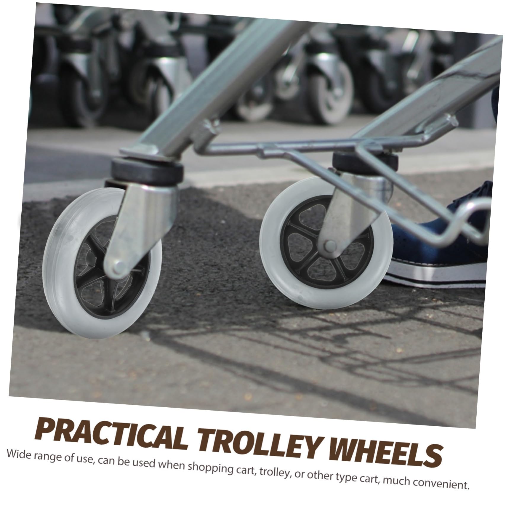 Healeved 2Pcs Wheelchair Front Wheels Replacement Solid Caster Wheels for Easy Installation Ergonomic Design for Enhanced Stability and Maneuverability Compatible