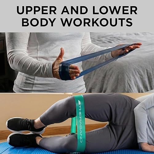 Vista 6 de THERABAND Resistance Band Loop Set Amarillo/Rojo/Verde/Azul,Negro/Plateado/Dorado