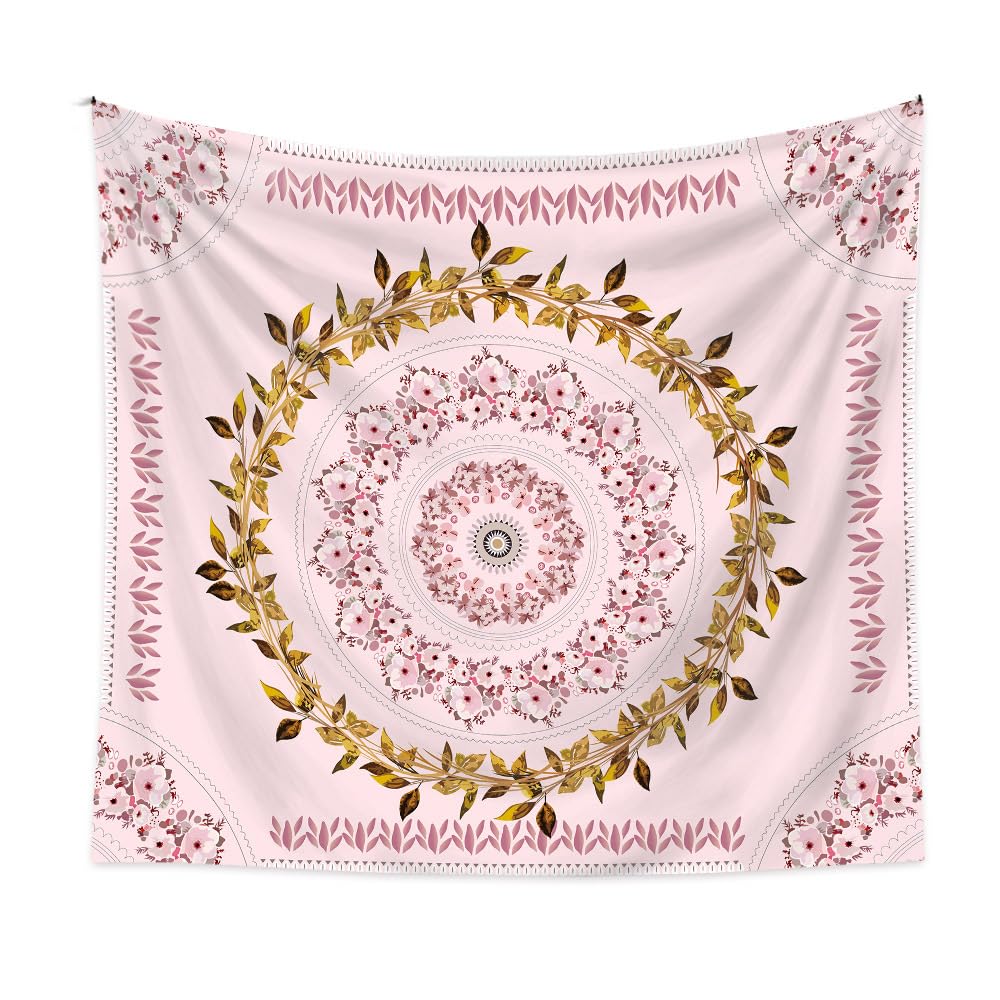 YHXBD Arazzo bohémien da appendere alla parete, mandala floreale medaglione, arazzo bohémien con piante floreali hippie per camera da letto soggiorno dormitorio, A-05,130 x 150 cm