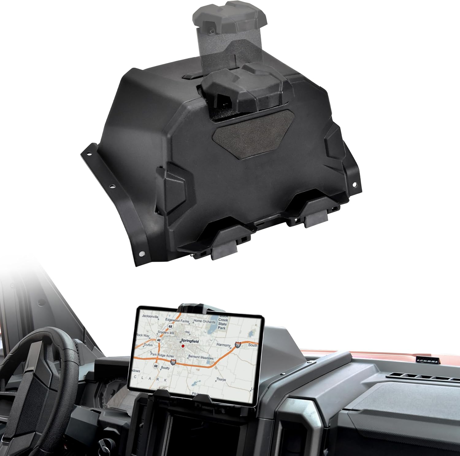 Electronic Device Holder for Polaris Xpedition XP/XP 5/ADV/ADV 5 2024+, Adjustable Navigator Tablet Mount GPS Phone Holder with Storage Box for Polaris Xpedition 2024 2025 Accessories