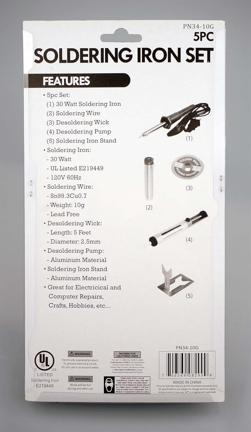 SE Soldering Iron Set (5 PC.) - PN34-10G