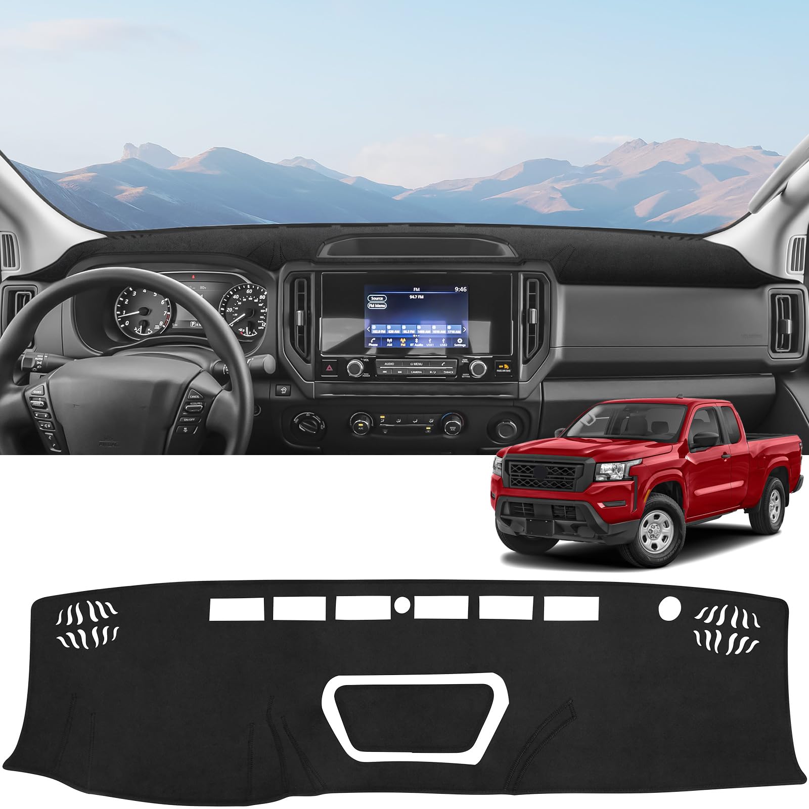 ZZEQYG Dash Cover for Nissan Frontier 2022 2023 2024 2025 Accessories Flannel Dashboard Cover Dash Mat Sunshield Pad