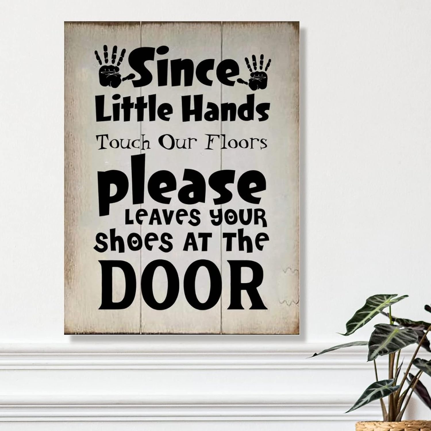 Sign Wall Decor Since Touch Our Floor Sign Religious Jesus Motivational Quote Wood Signs Rustic Wood Sign for Living Room Bedroom 18x24in New Home Wall Decoration Gift