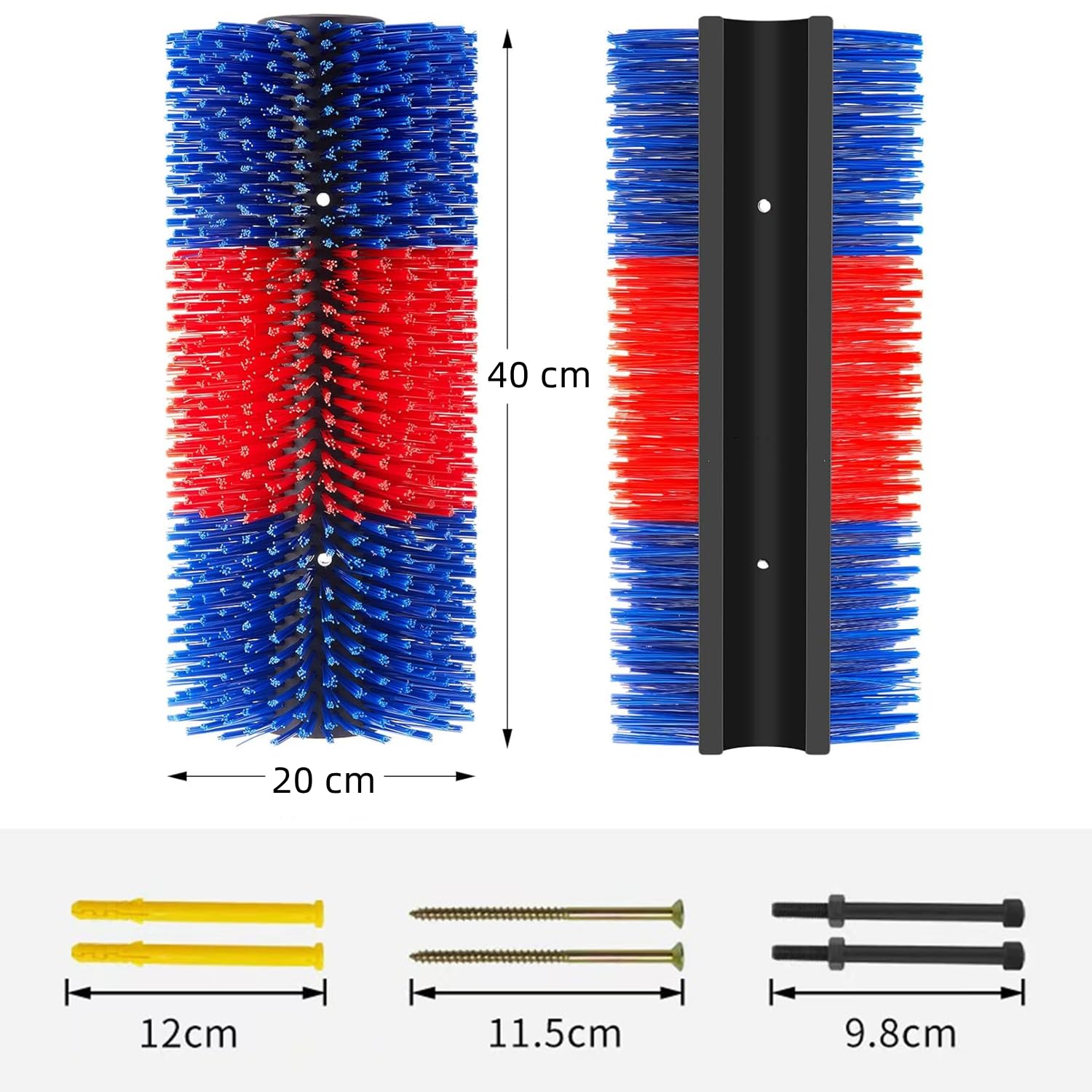 Spazzola per Tiragraffi per Bestiame Spazzola di Grattare per Cavalli Mucche Spazzole Antigraffio per Alleviare Prurito alla Schiena per Maiali Capre Bovini (blu/rosso, 40 cm)