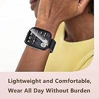 Vista 7 de EWUONU Paquete de 2 fundas compatibles con Amazfit Bip 6, protector de pantalla de vidrio templado con cubierta de policarbonato duro, a prueba