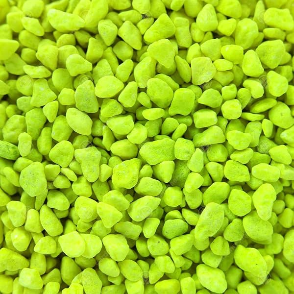 GardenersDream Fluorescent Aquatic Gravel - Decorative Aquarium Fish Tank Stones (20kg, Yellow) - 1