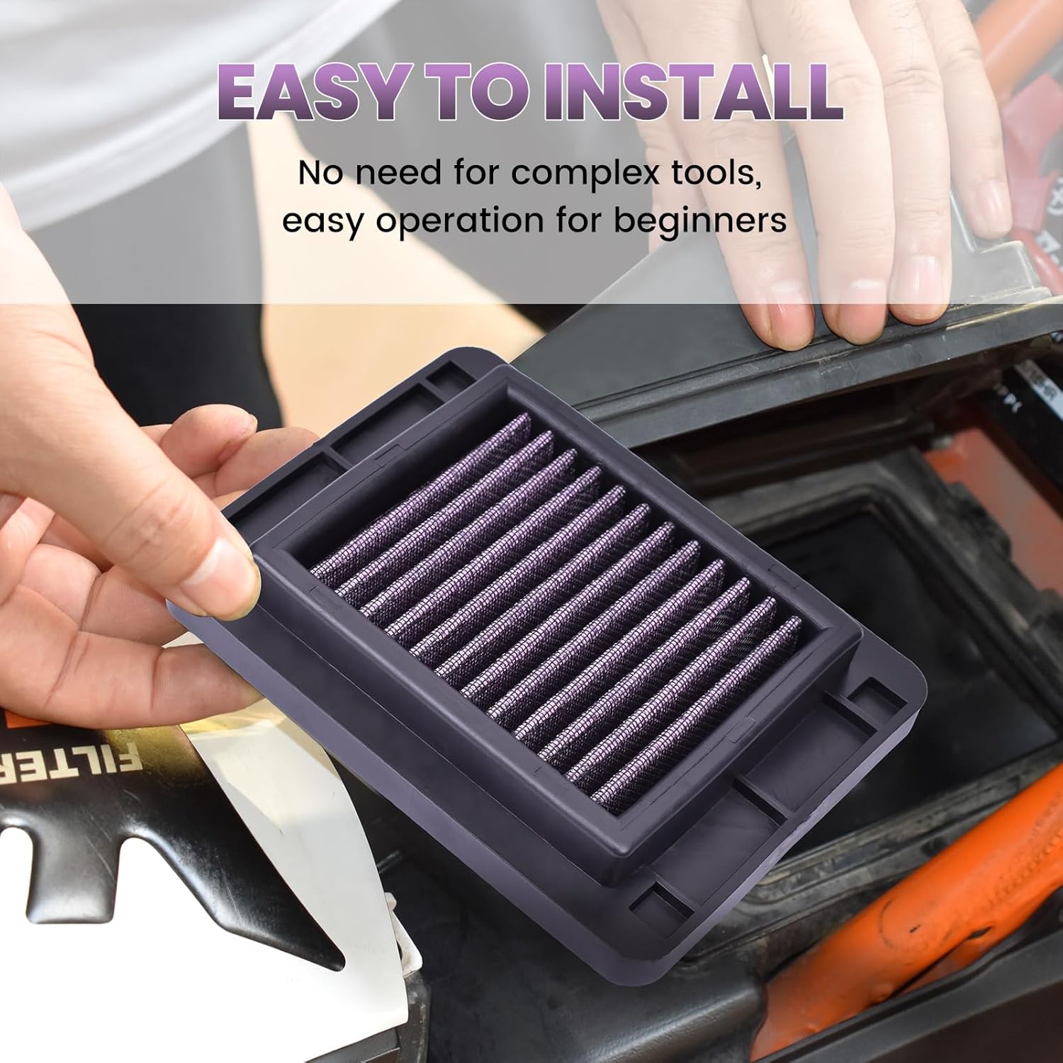 Air Filter for Yamaha YZF-R3 2015 2016 2017 2018 2019 2020 2021 2022 2023 2024 2025, for MT-03 2016 2017 2019 2020 2021 2022 2023 2024 2025, for Suzuki GSX-R125 GSX-S125, 1WD-E4451-00 13780-23K00