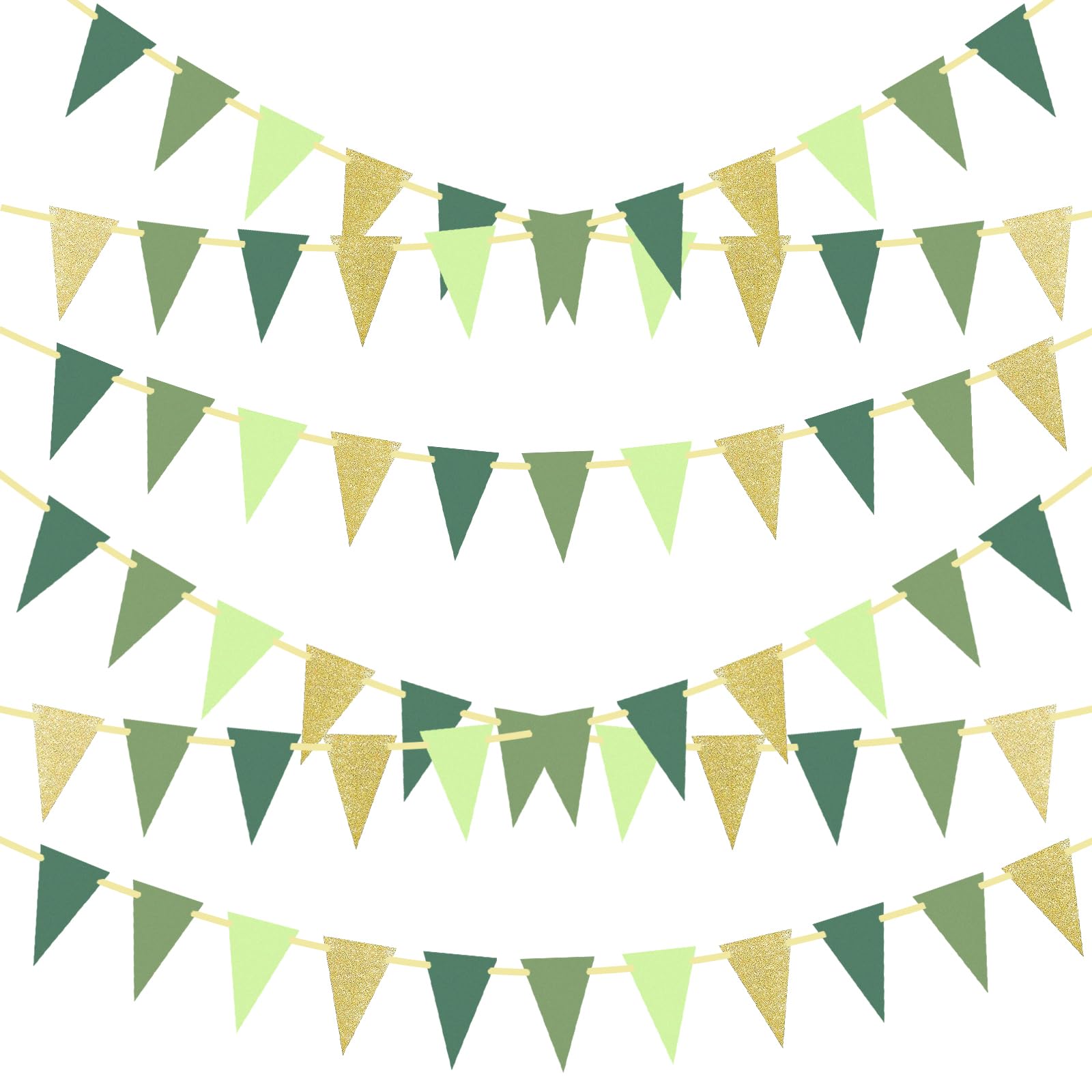Huoflame 4 Stück 5M Wimpelkette - Boho Deko - Wiederverwendbare Geburtstag Girlande für Geburtstag Girlande Hochzeit Party Einschulung Kinderzimmer Outdoor