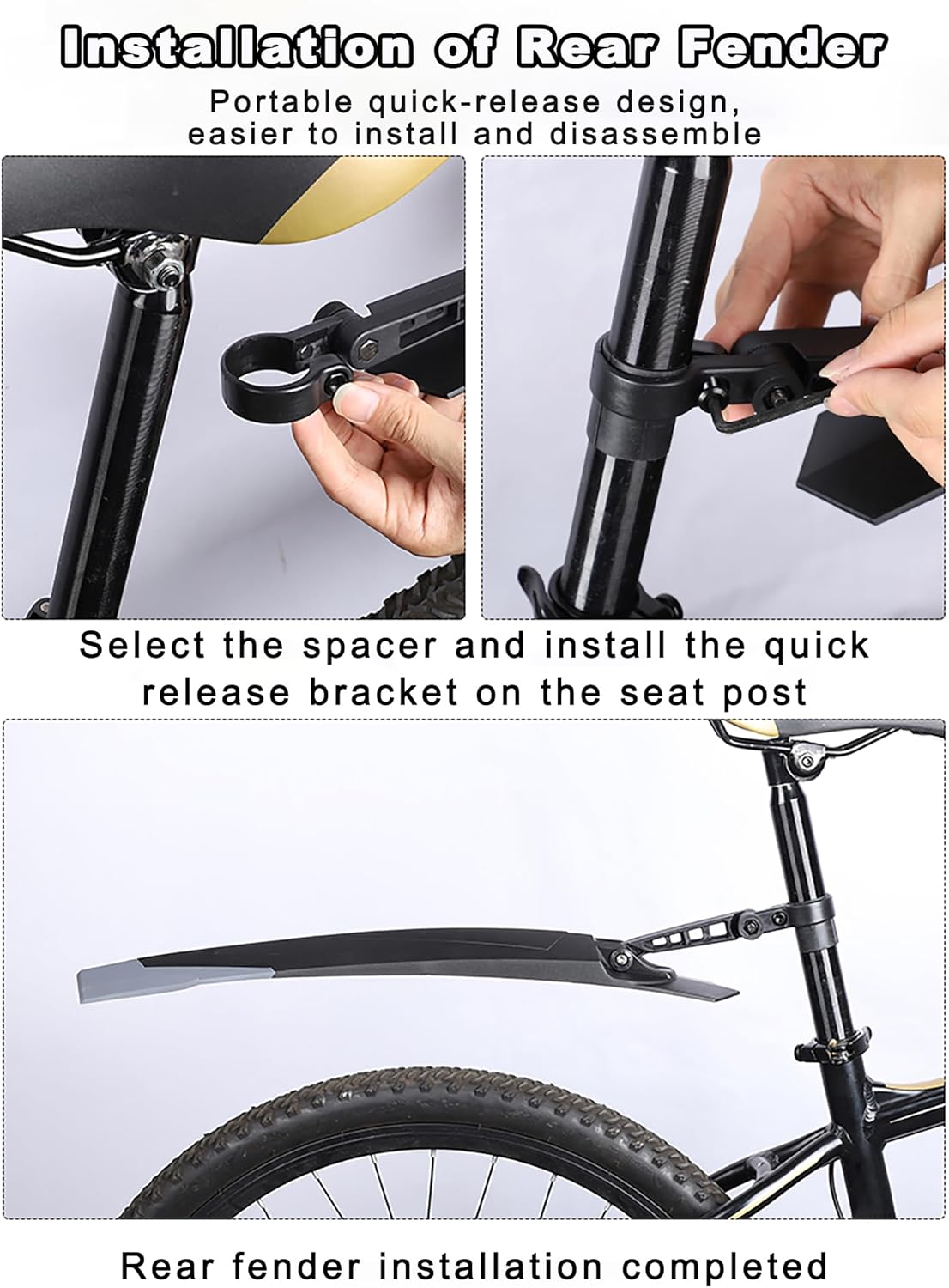 Bike Fender for Trek Full Stache Trek FX Sport Trek FX2 Disc Trek Fx2 Women's, Adjustable Bike Mudguard, Bike Front Rear Fenders, Splash Resistant Bicycle Fender Easy Installation Bicycle Mudflaps