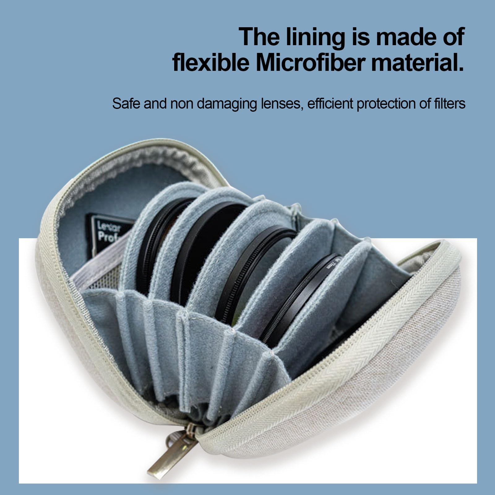 Borsa Filtro per Obiettivi della Fotocamera DSLR, Custodia Protettiva Impermeabile e Antiurto per 8 Filtri Circolari fino a 95 mm di Diametro